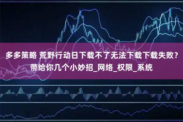 多多策略 荒野行动日下载不了无法下载下载失败？带给你几个小妙招_网络_权限_系统